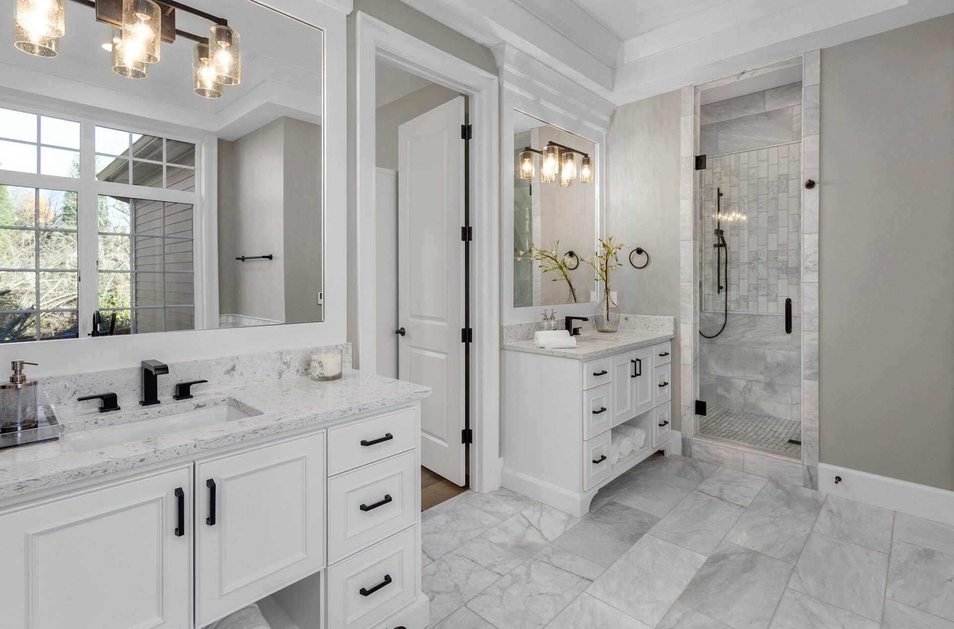 Custom bathroom cabinetry from Murley's Floor Covering