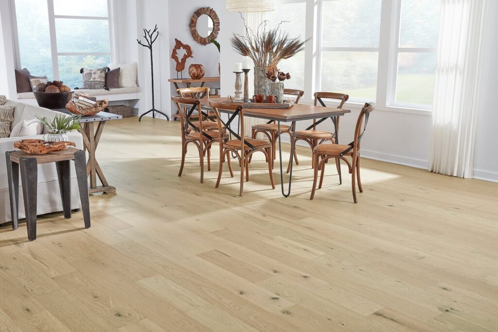 Warm-toned hardwood floors