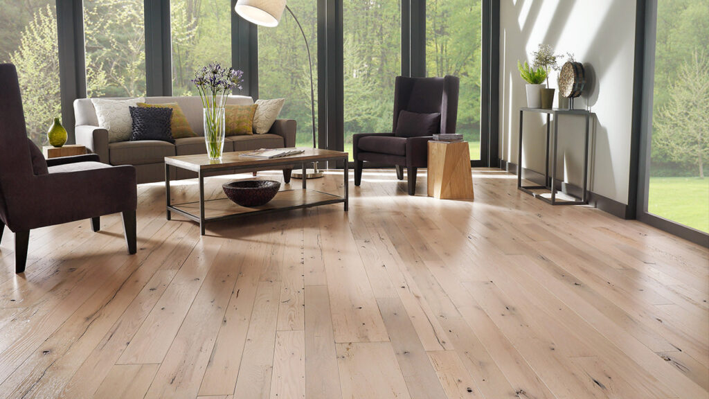 Hardwood flooring in a dining room